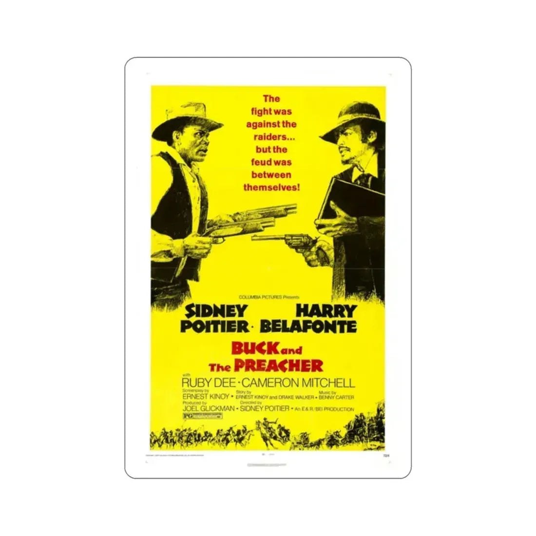 Buck and the Preacher 1972 Movie Poster STICKER Vinyl Die-Cut Decal 2 Inch - The Sticker Space