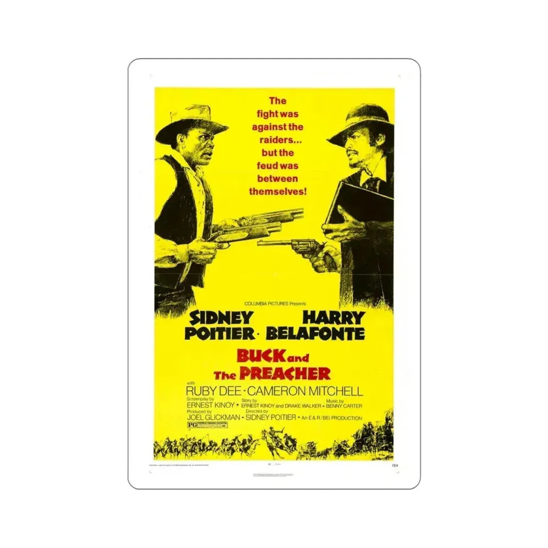 Buck and the Preacher 1972 Movie Poster STICKER Vinyl Die-Cut Decal 4 Inch - The Sticker Space