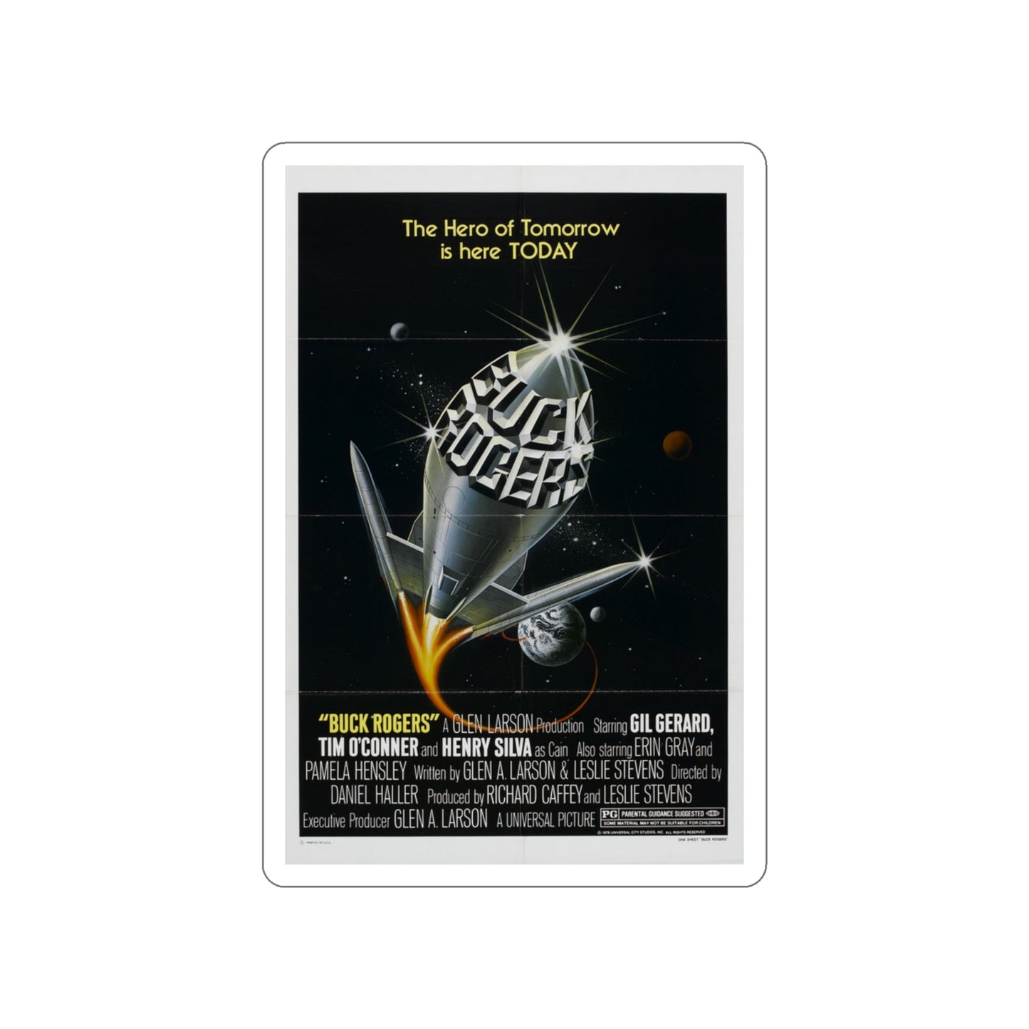 BUCK ROGERS IN THE 25TH CENTURY (TEASER) 1979 Movie Poster STICKER Vinyl Die-Cut Decal-3 Inch-The Sticker Space