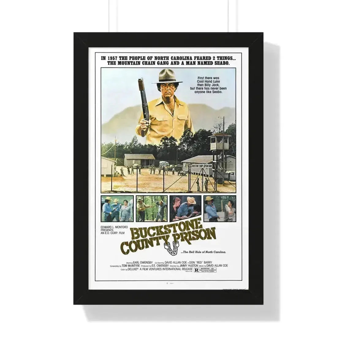 BUCKSTONE COUNTY PRISON 1978 - Framed Movie Poster 16″ x 24″ Black - The Sticker Space