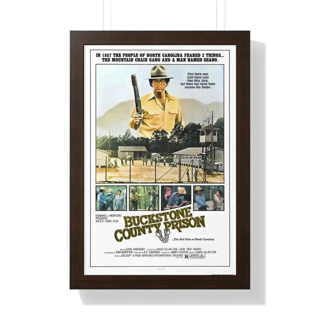BUCKSTONE COUNTY PRISON 1978 - Framed Movie Poster 16″ x 24″ Walnut - The Sticker Space