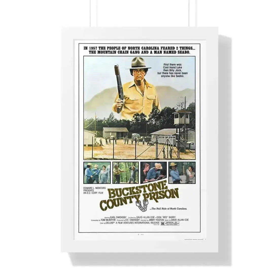 BUCKSTONE COUNTY PRISON 1978 - Framed Movie Poster 16″ x 24″ White - The Sticker Space