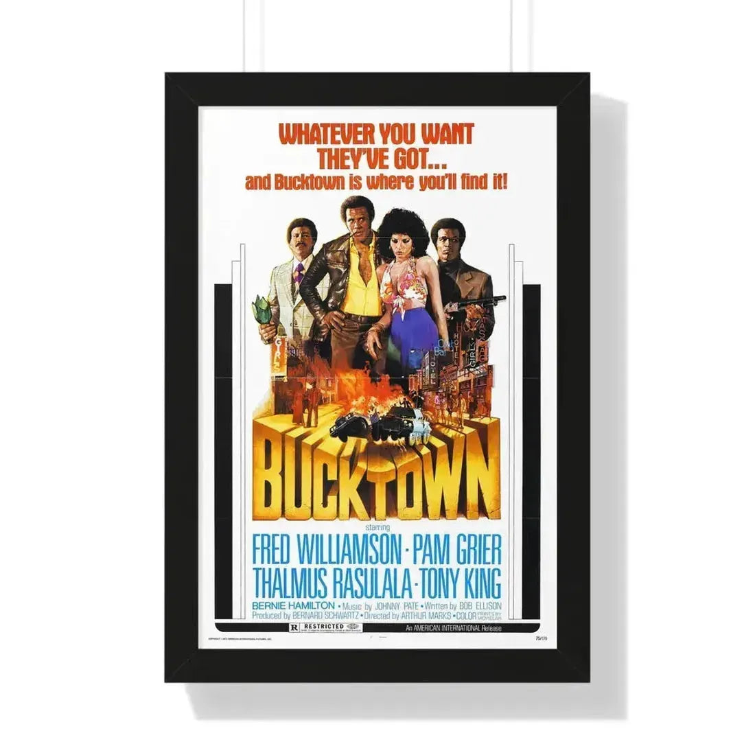 BUCKTOWN 1975 - Framed Movie Poster 16″ x 24″ Black - The Sticker Space