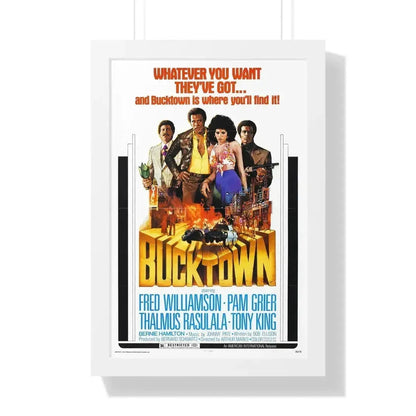 BUCKTOWN 1975 - Framed Movie Poster 16″ x 24″ White - The Sticker Space