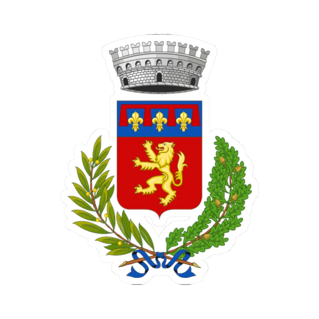 Budrio-Stemma (Italy) (Coat of Arms) STICKER Vinyl Kiss-Cut Decal 2 Inch White - The Sticker Space