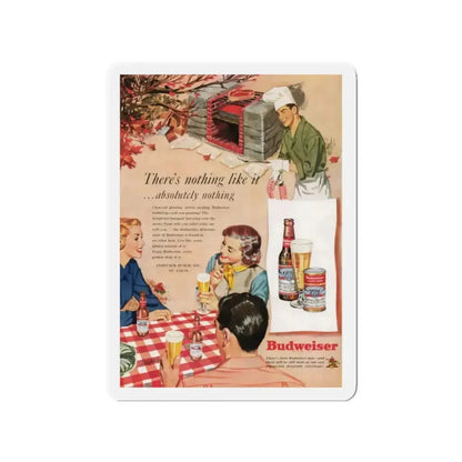 Budweiser ad, Cosmopolitan, October 1950 (Magazine Illustration) Refrigerator Magnet - The Sticker Space