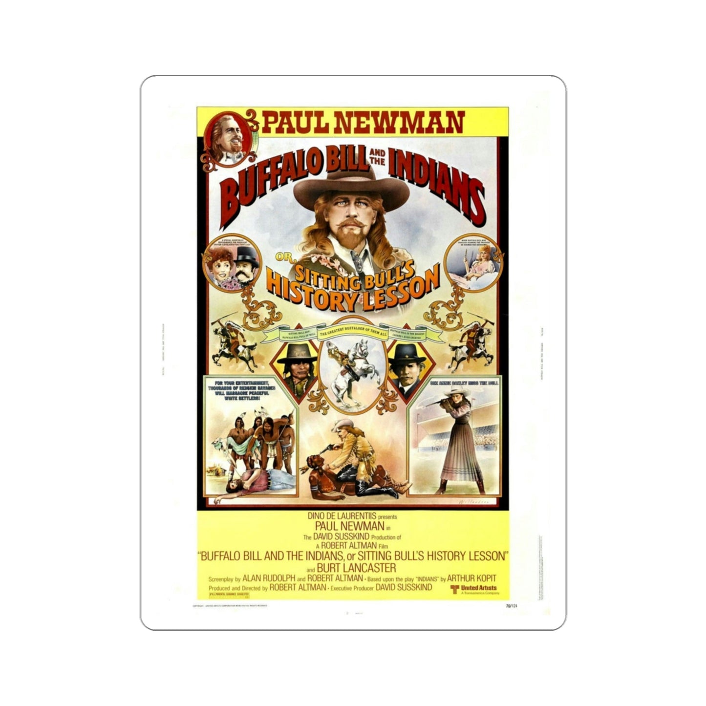 Buffalo Bill and the Indians or Sitting Bull's History Lesson 1976 Movie Poster STICKER Vinyl Die-Cut Decal-3 Inch-The Sticker Space
