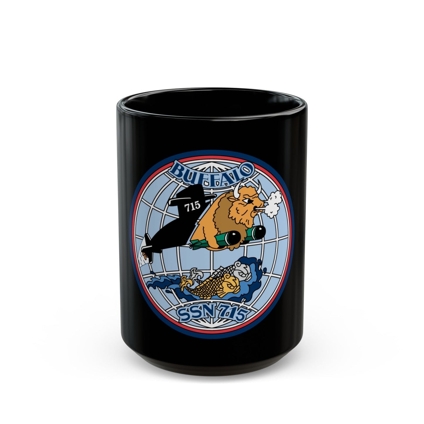 Buffalo SSN 715 (U.S. Navy) Black Coffee Mug-15oz-The Sticker Space