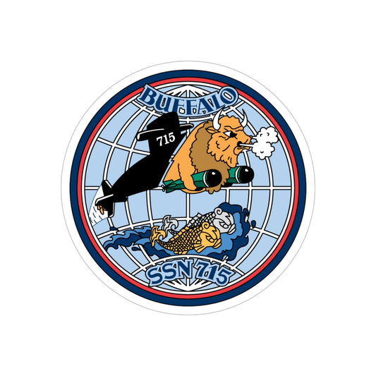 Buffalo SSN 715 (U.S. Navy) Transparent STICKER Die-Cut Vinyl Decal-6 Inch-The Sticker Space