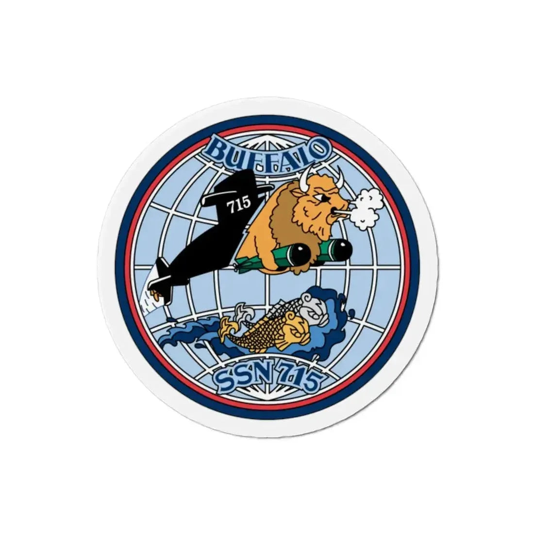 Buffalo SSN 715 (U.S. Navy) Refrigerator Magnet - The Sticker Space
