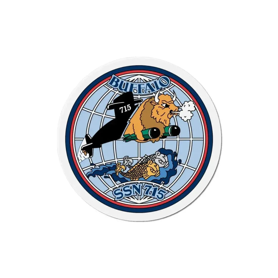 Buffalo SSN 715 (U.S. Navy) Refrigerator Magnet - The Sticker Space