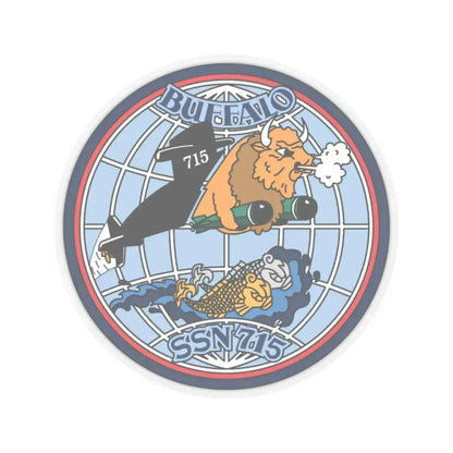 Buffalo SSN 715 (U.S. Navy) STICKER Vinyl Kiss-Cut Decal 2 Inch Transparent - The Sticker Space
