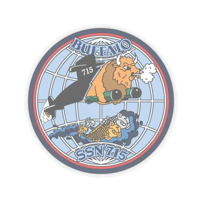 Buffalo SSN 715 (U.S. Navy) STICKER Vinyl Kiss-Cut Decal 3 Inch Transparent - The Sticker Space