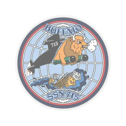 Buffalo SSN 715 (U.S. Navy) STICKER Vinyl Kiss-Cut Decal 6 Inch Transparent - The Sticker Space
