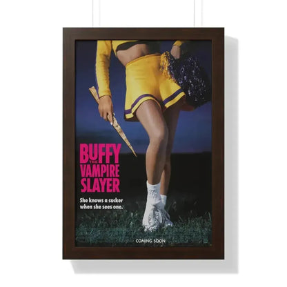 BUFFY THE VAMPIRE SLAYER (TEASER) 1992 - Framed Movie Poster 16″ x 24″ Walnut - The Sticker Space