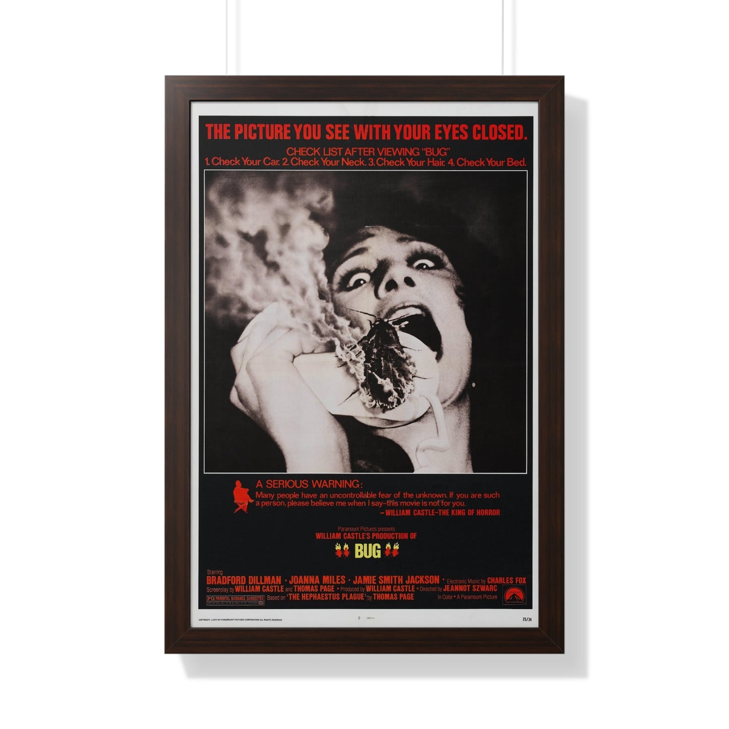 BUG 1975 - Framed Movie Poster-20" x 30"-The Sticker Space