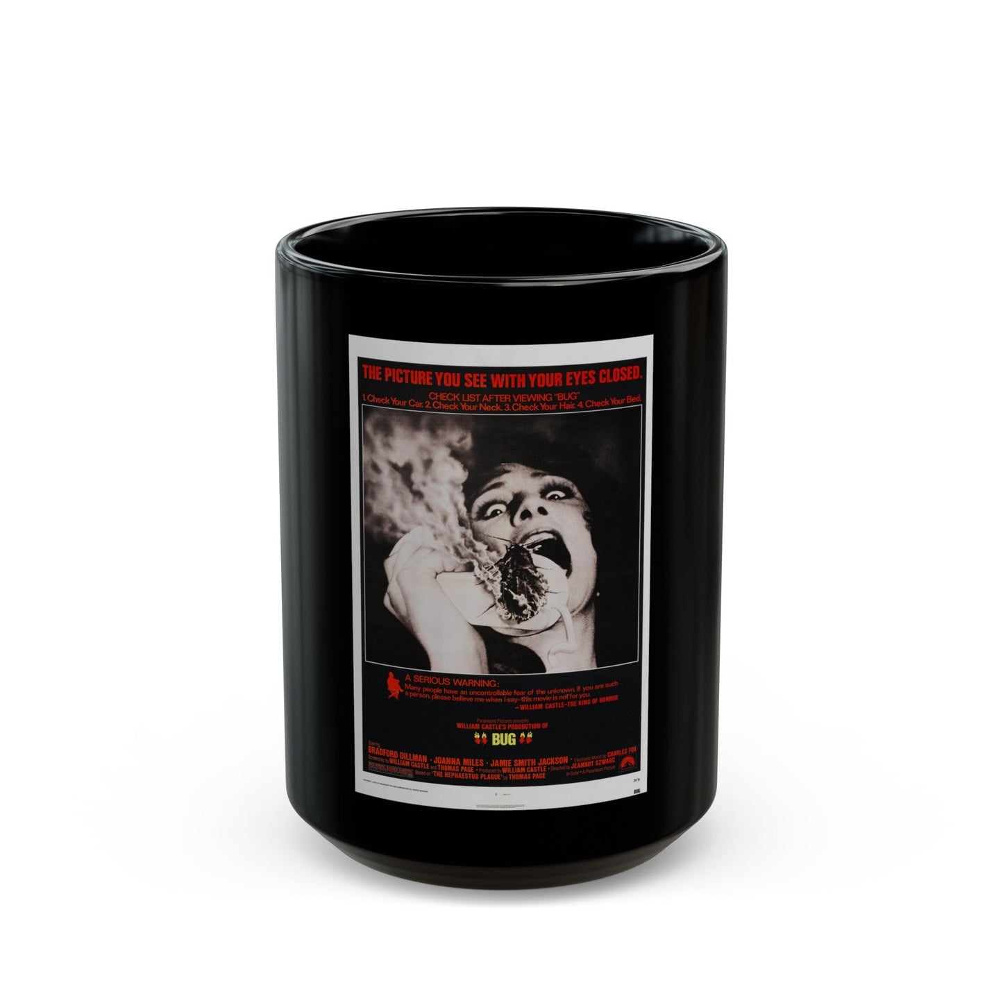 BUG 1975 Movie Poster - Black Coffee Mug-15oz-The Sticker Space