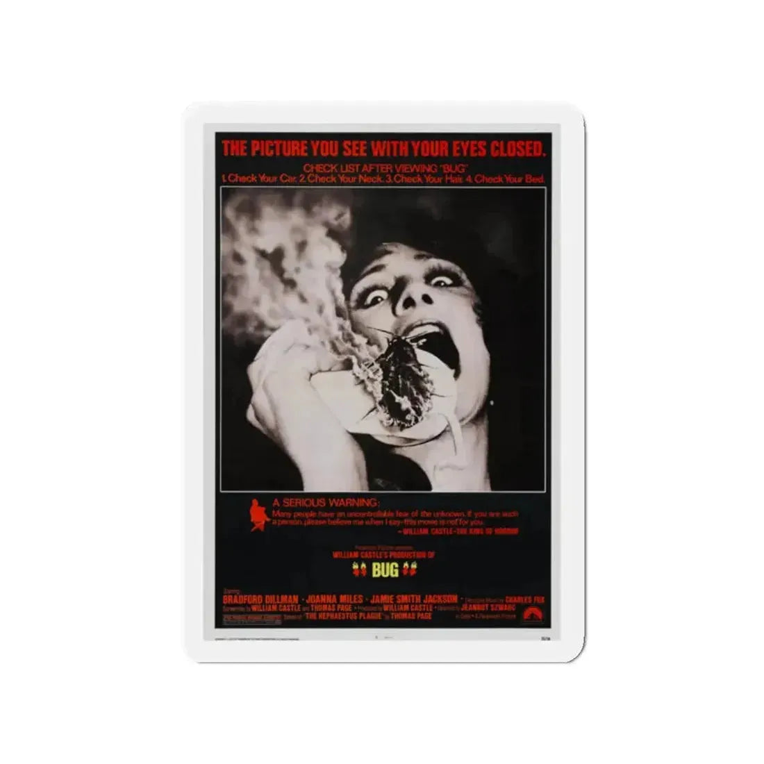 BUG 1975 Movie Poster - Refrigerator Magnet 2 Inch - The Sticker Space