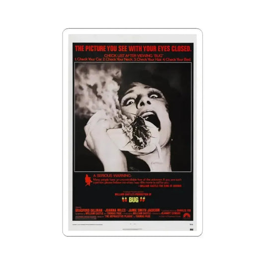 BUG 1975 Movie Poster - STICKER Vinyl Kiss-Cut Decal 2 Inch White - The Sticker Space