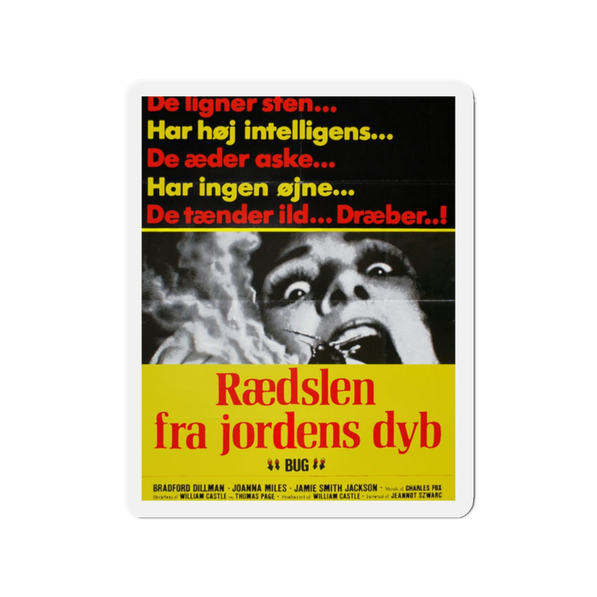 BUG (DANISH) 1975 Movie Poster - Die-Cut Magnet-2" x 2"-The Sticker Space