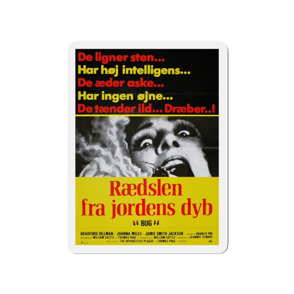 BUG (DANISH) 1975 Movie Poster - Die-Cut Magnet-4" x 4"-The Sticker Space