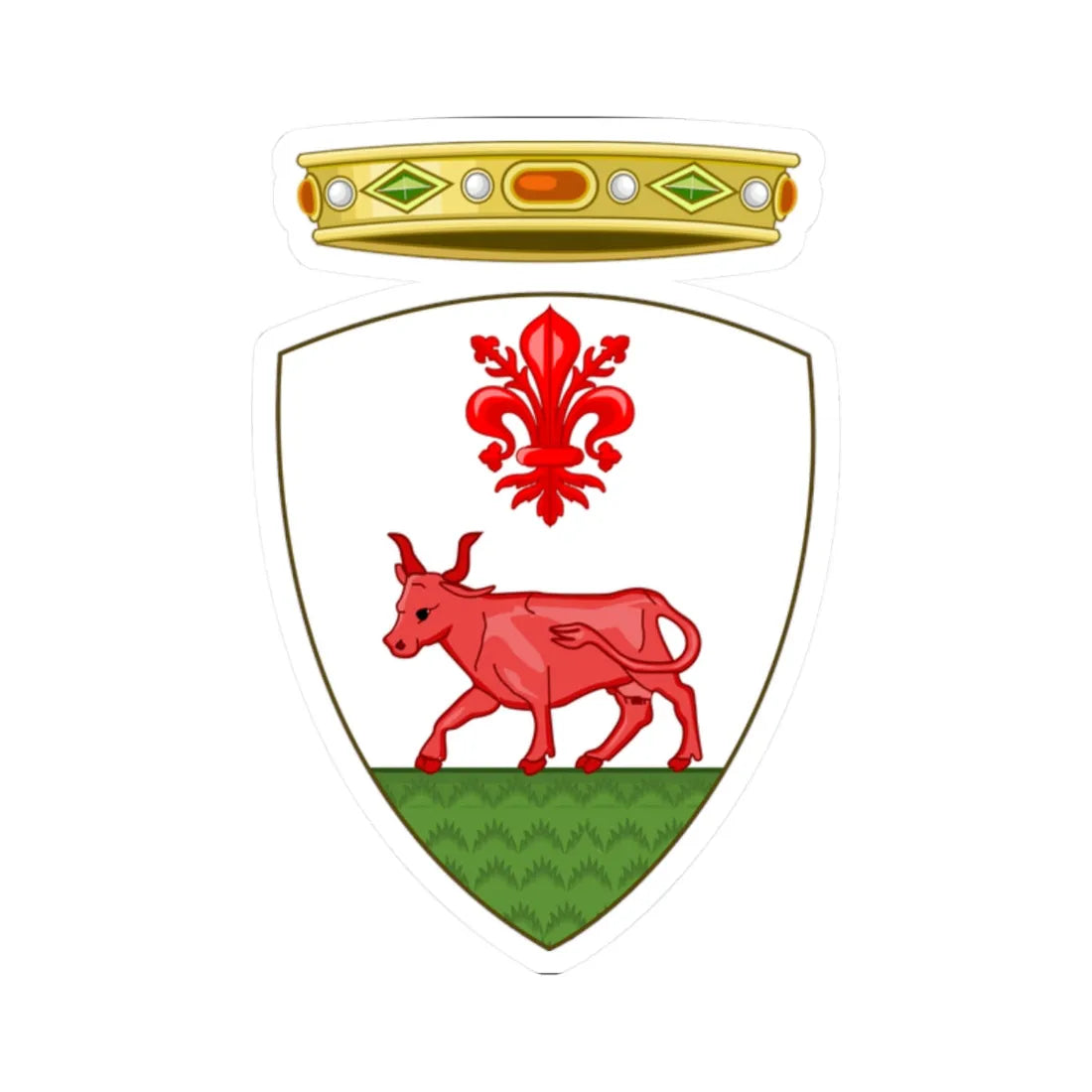 Buggiano-Stemma (Italy) (Coat of Arms) STICKER Vinyl Kiss-Cut Decal 2 Inch White - The Sticker Space