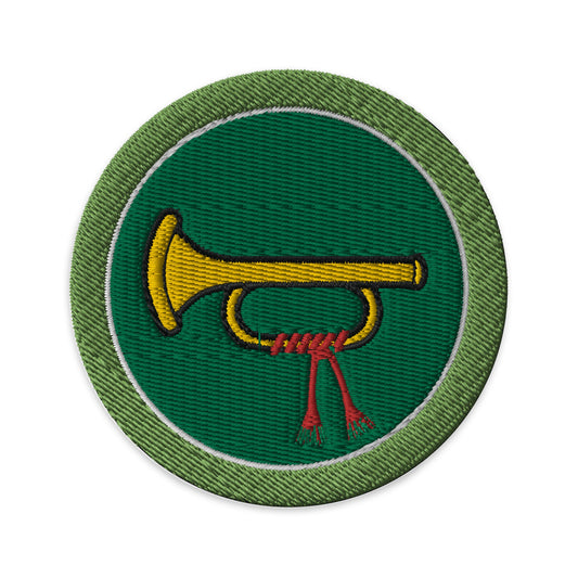 Bugling (Boy Scouts Merit Badge) Embroidered Patch-Black-The Sticker Space