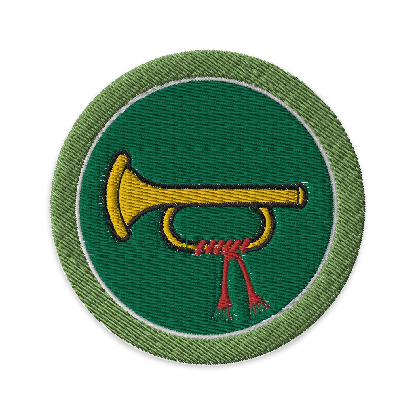 Bugling (Boy Scouts Merit Badge) Embroidered Patch-White-The Sticker Space