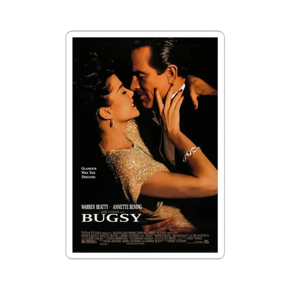 Bugsy 1991 Movie Poster STICKER Vinyl Die-Cut Decal 3 Inch - The Sticker Space
