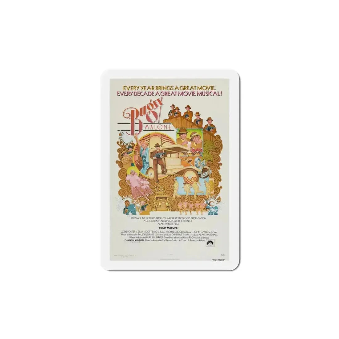 Bugsy Malone 1976 Movie Poster Refrigerator Magnet 5 Inch - The Sticker Space