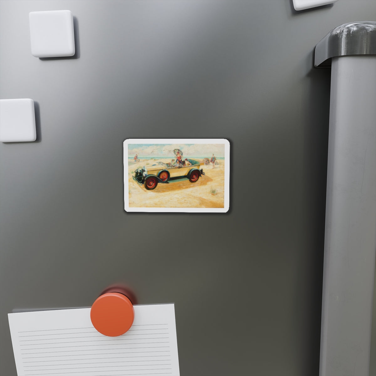 Buick Motors ad illustration (Magazine Illustration) Refrigerator Magnet-The Sticker Space