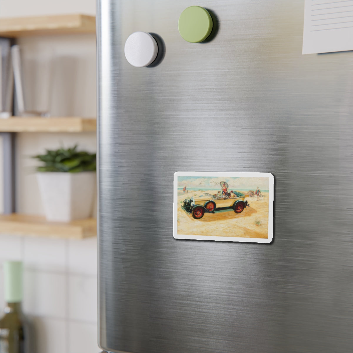 Buick Motors ad illustration (Magazine Illustration) Refrigerator Magnet-The Sticker Space