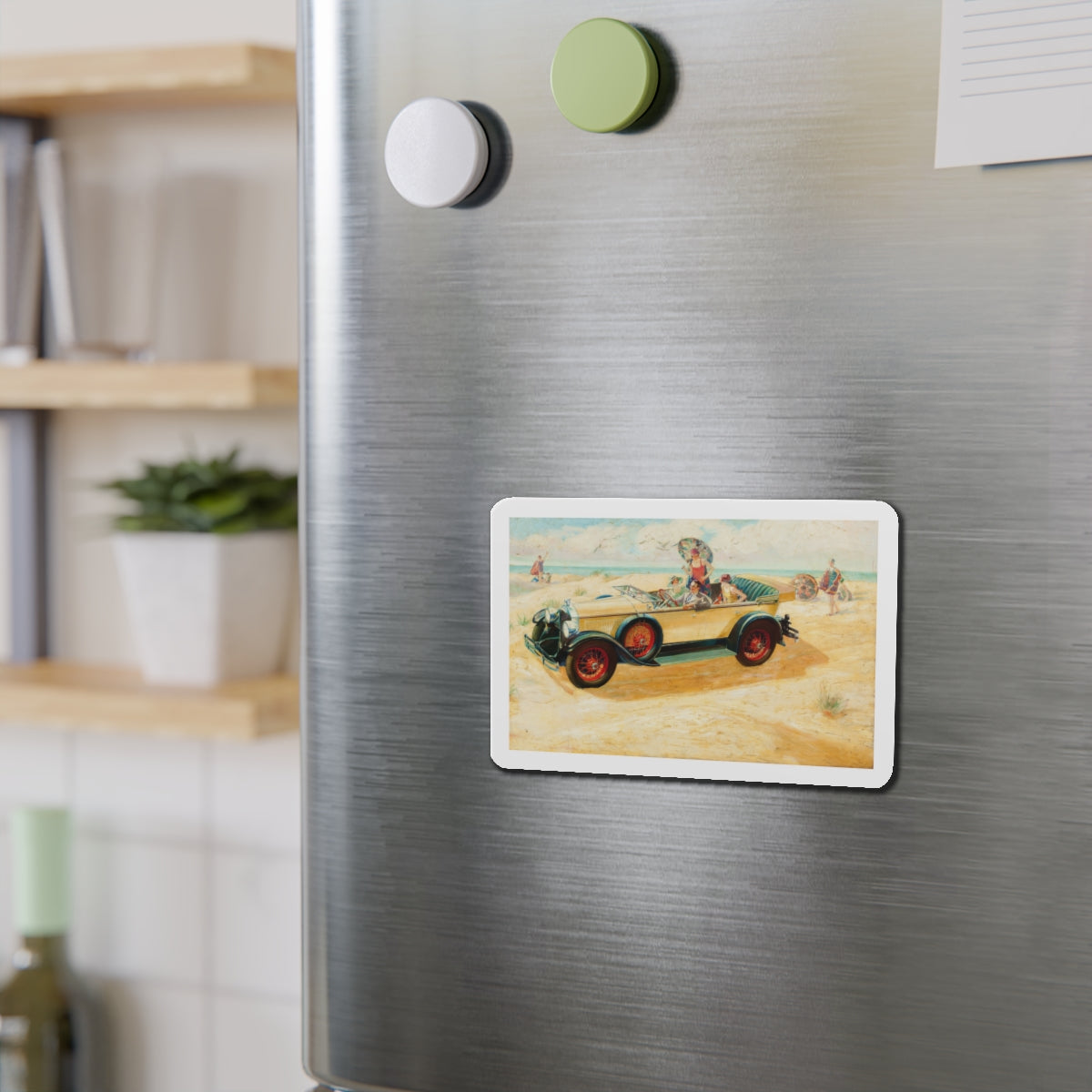 Buick Motors ad illustration (Magazine Illustration) Refrigerator Magnet-The Sticker Space