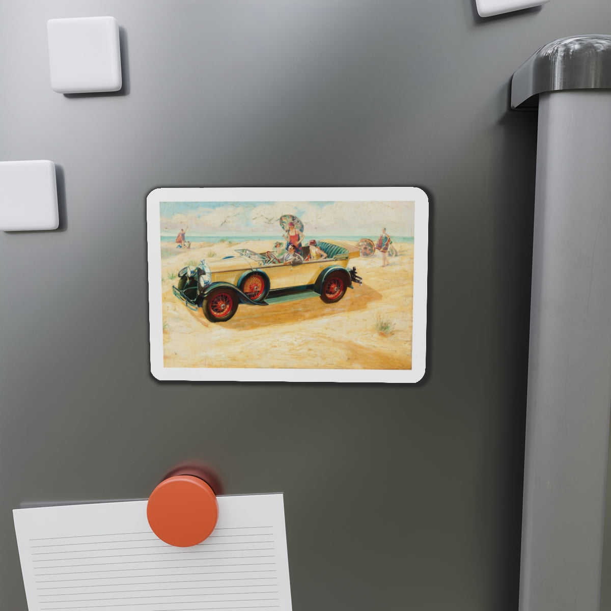 Buick Motors ad illustration (Magazine Illustration) Refrigerator Magnet-The Sticker Space