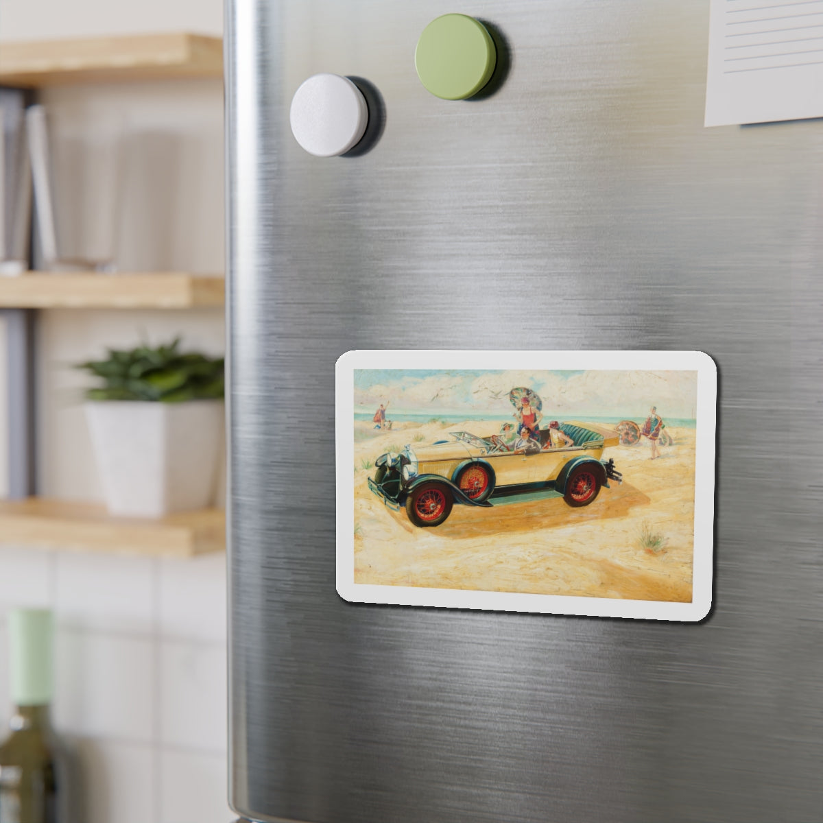 Buick Motors ad illustration (Magazine Illustration) Refrigerator Magnet-The Sticker Space