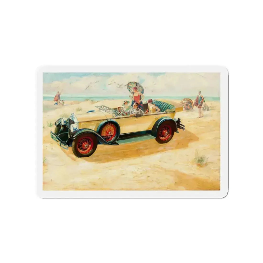 Buick Motors ad illustration (Magazine Illustration) Refrigerator Magnet 3 Inch Die-Cut - The Sticker Space