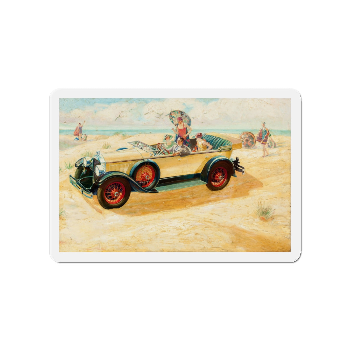 Buick Motors ad illustration (Magazine Illustration) Refrigerator Magnet-4" x 4"-The Sticker Space