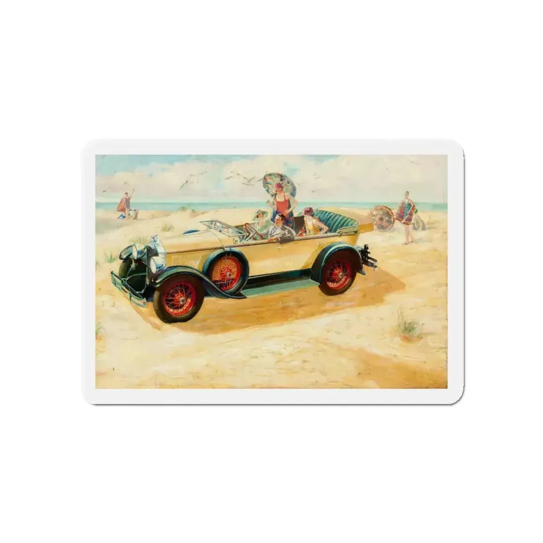 Buick Motors ad illustration (Magazine Illustration) Refrigerator Magnet 5 Inch Die-Cut - The Sticker Space