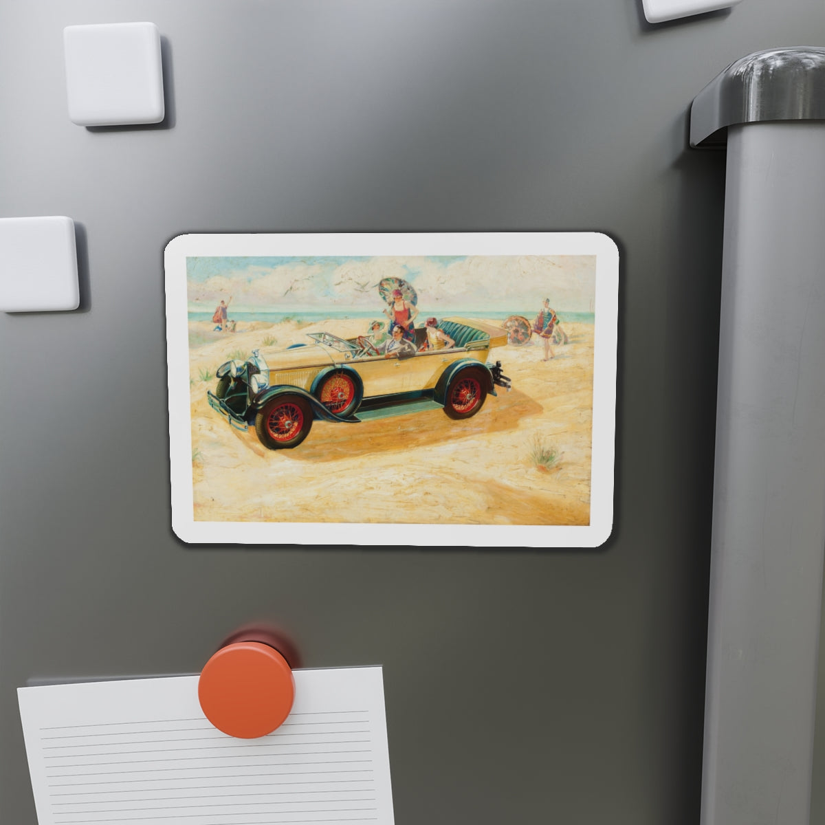 Buick Motors ad illustration (Magazine Illustration) Refrigerator Magnet-The Sticker Space