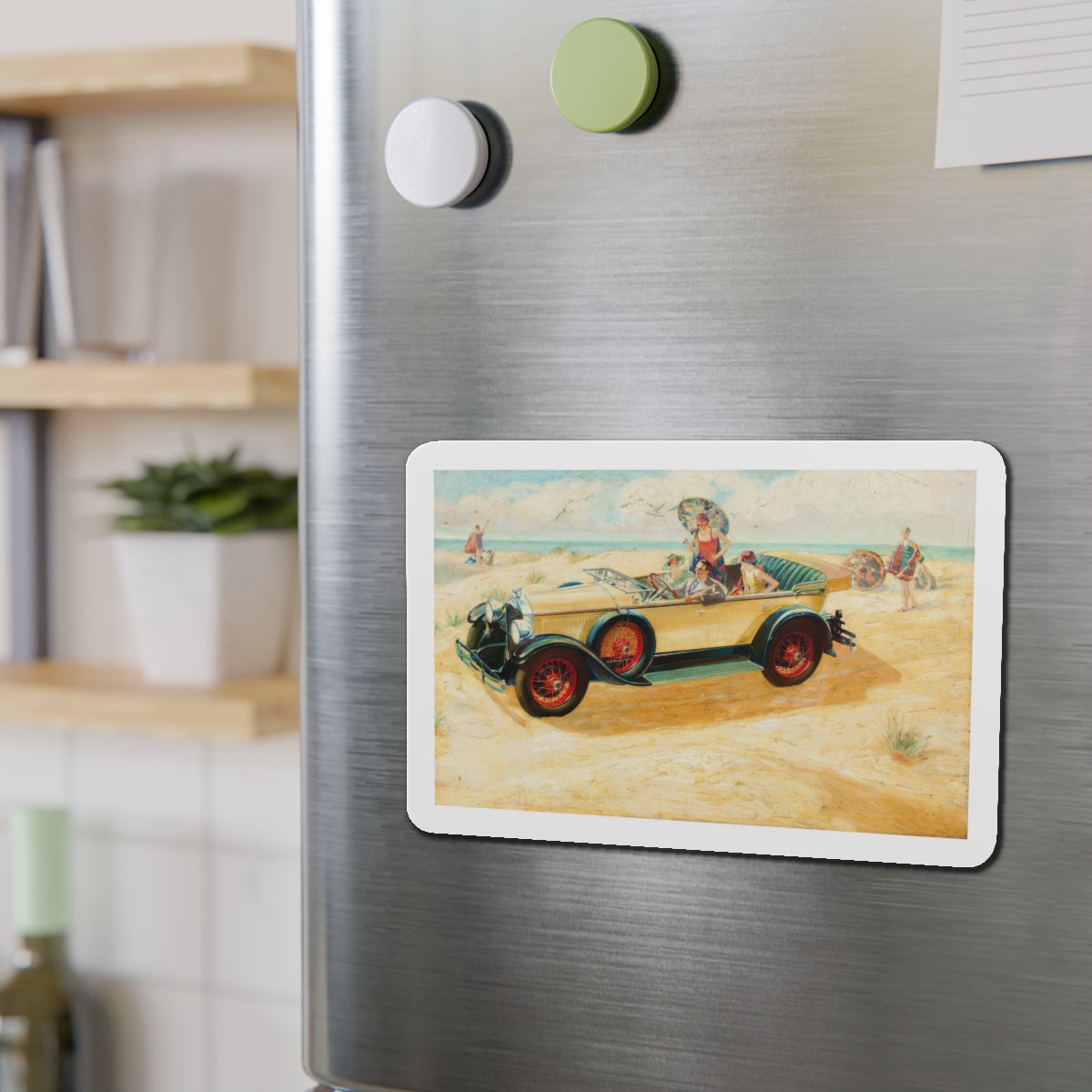 Buick Motors ad illustration (Magazine Illustration) Refrigerator Magnet-The Sticker Space