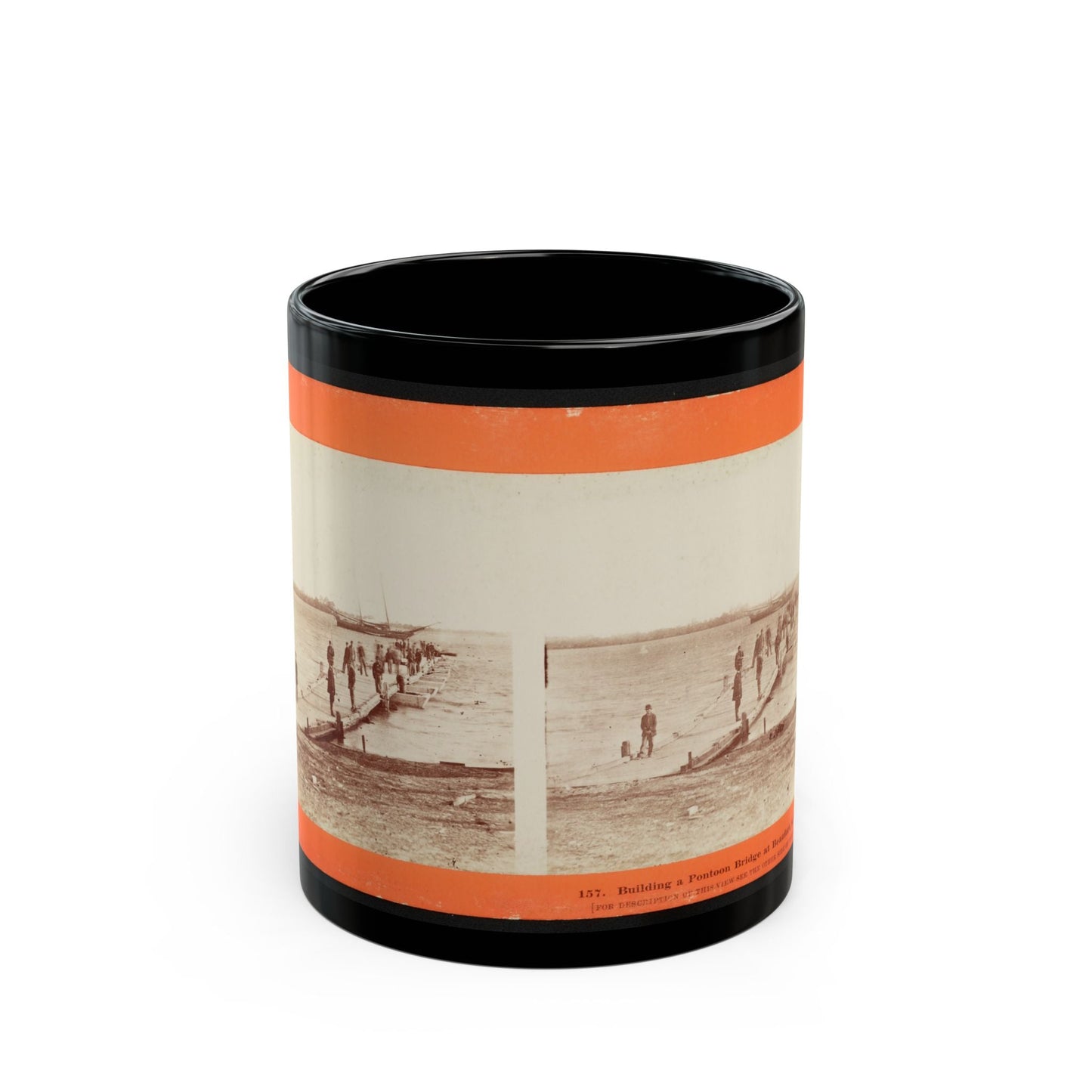 Building A Pontoon Bridge At Beaufort, S.C. 001 (U.S. Civil War) Black Coffee Mug