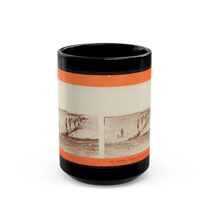 Building A Pontoon Bridge At Beaufort, S.C. 001 (U.S. Civil War) Black Coffee Mug