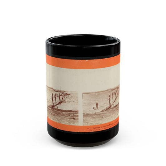 Building A Pontoon Bridge At Beaufort, S.C. 001 (U.S. Civil War) Black Coffee Mug