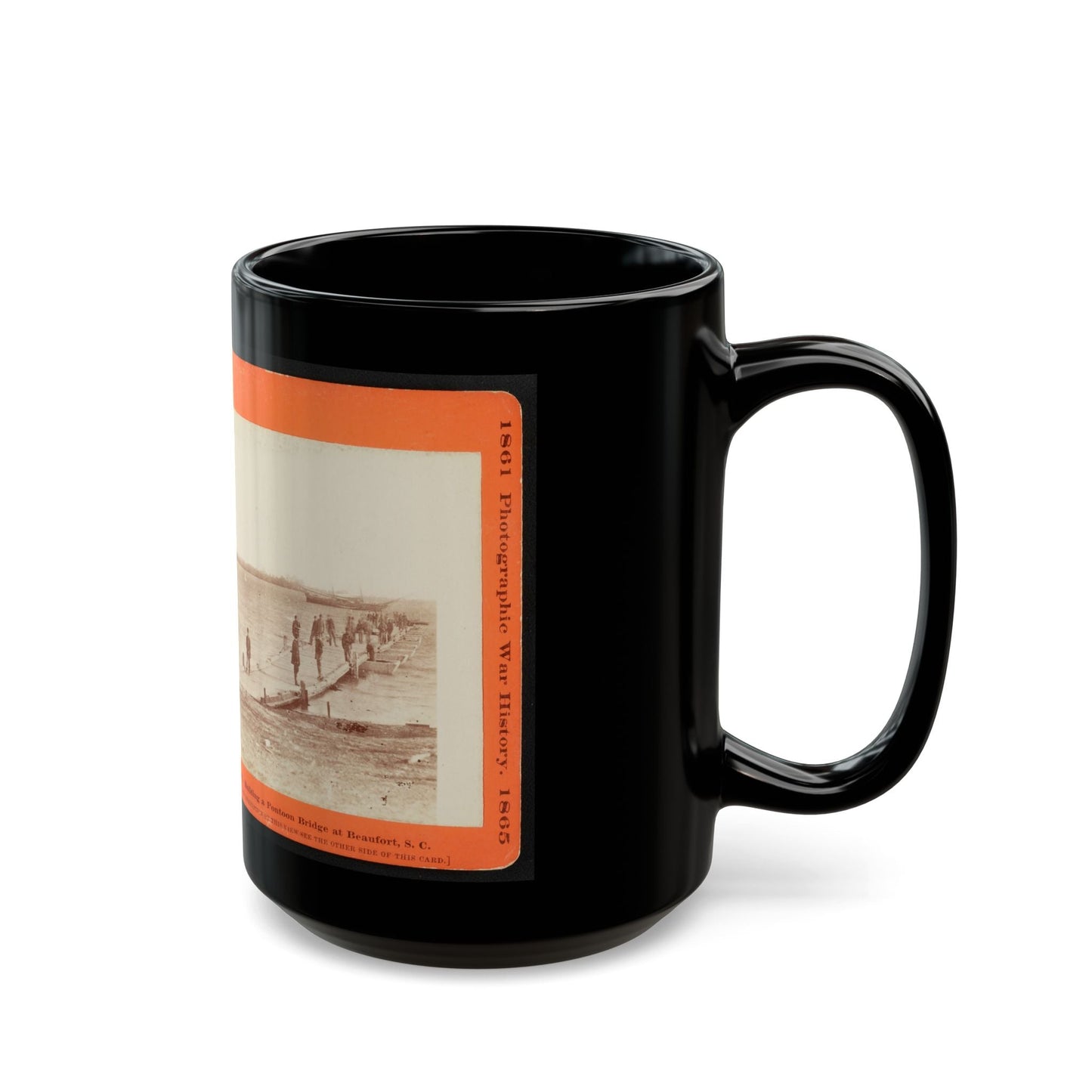 Building A Pontoon Bridge At Beaufort, S.C. 001 (U.S. Civil War) Black Coffee Mug