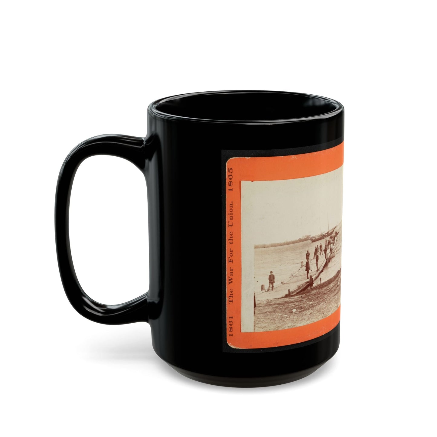 Building A Pontoon Bridge At Beaufort, S.C. 001 (U.S. Civil War) Black Coffee Mug