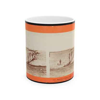 Building A Pontoon Bridge At Beaufort, S.C. 001 (U.S. Civil War) White Coffee Mug