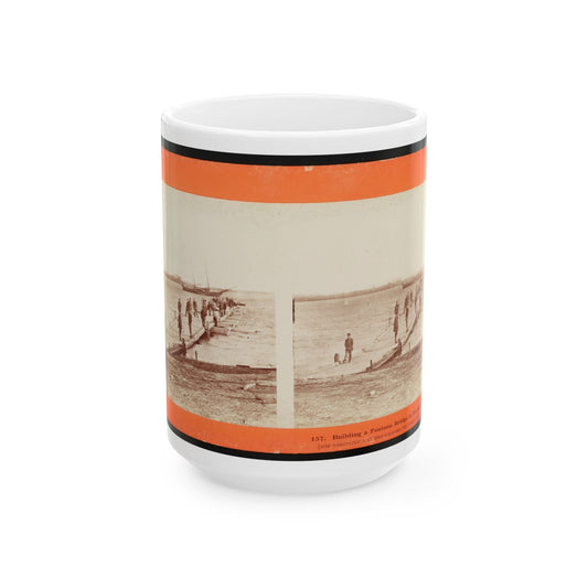 Building A Pontoon Bridge At Beaufort, S.C. 001 (U.S. Civil War) White Coffee Mug