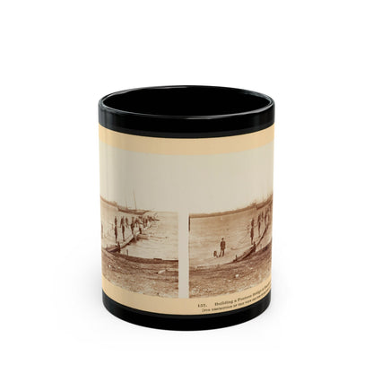 Building A Pontoon Bridge At Beaufort, S.C. (U.S. Civil War) Black Coffee Mug