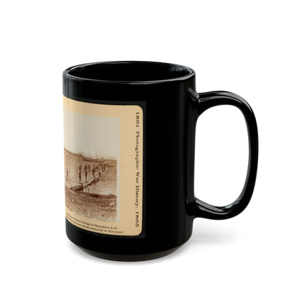 Building A Pontoon Bridge At Beaufort, S.C. (U.S. Civil War) Black Coffee Mug