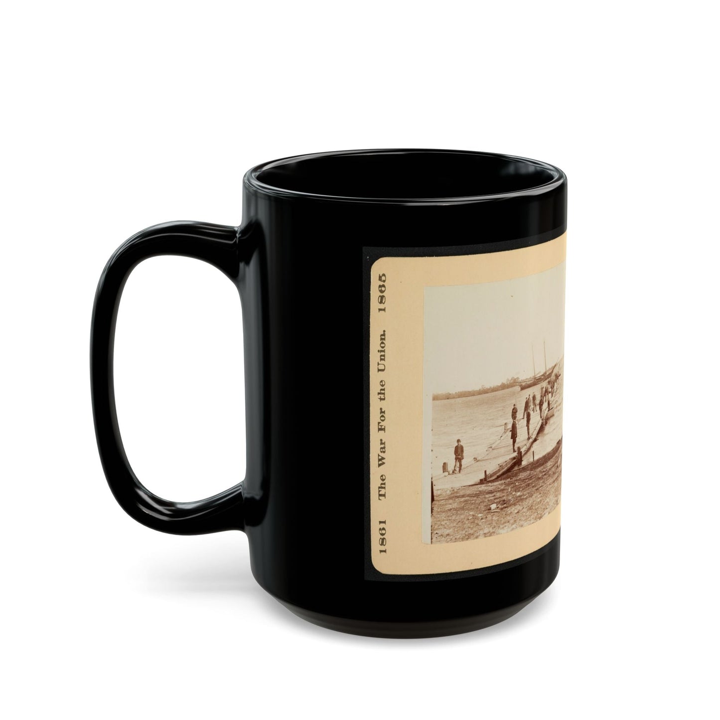 Building A Pontoon Bridge At Beaufort, S.C. (U.S. Civil War) Black Coffee Mug